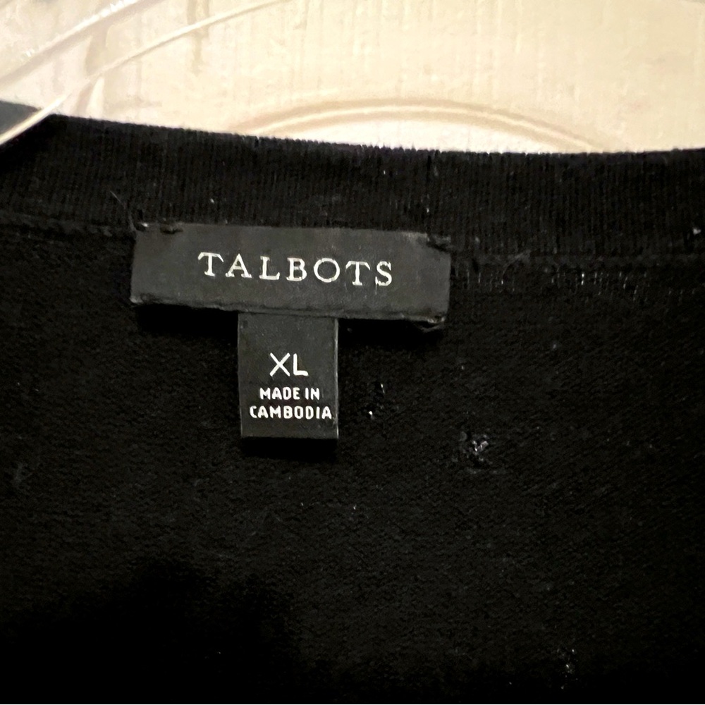 Talbots Scalloped Edge Black Lightweight Cardigan -XL - Picture 3 of 5